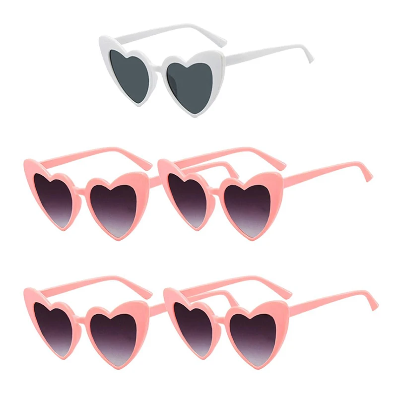 6/8 paia di occhiali da sole a forma di cuore con amore, addio al nubilato, sposa, damigella d'onore, occhiali da sole vintage retrò per decorazioni nuziali da donna