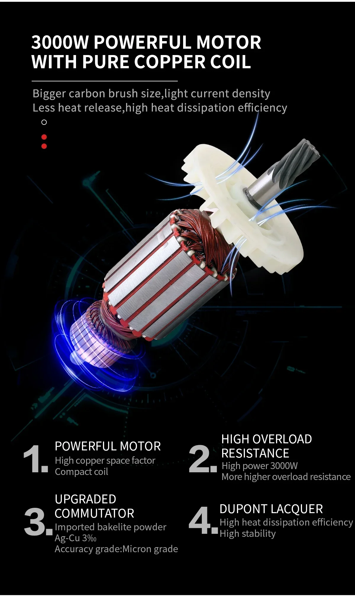 Drilling Machine CF-9200 8” 200MM 3000W Motor High Power High Speed Drilling Machine Lighter and More Compact 5