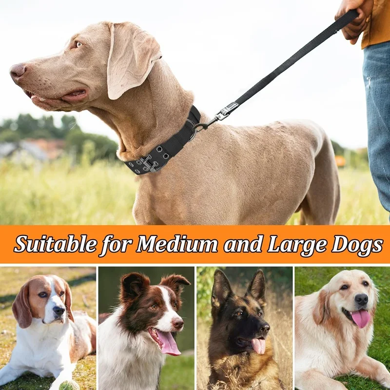 Durable Tactical Dog Collar and Leash Set - Adjustable Nylon for Training Medium to Large Dogs