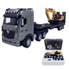 Huina 1522 1:18 RC Trailer Truck Remote Control Simulation Engineering 9CH Remote Control Flatbed Rc Car Excavator Truck Toy Boy 1