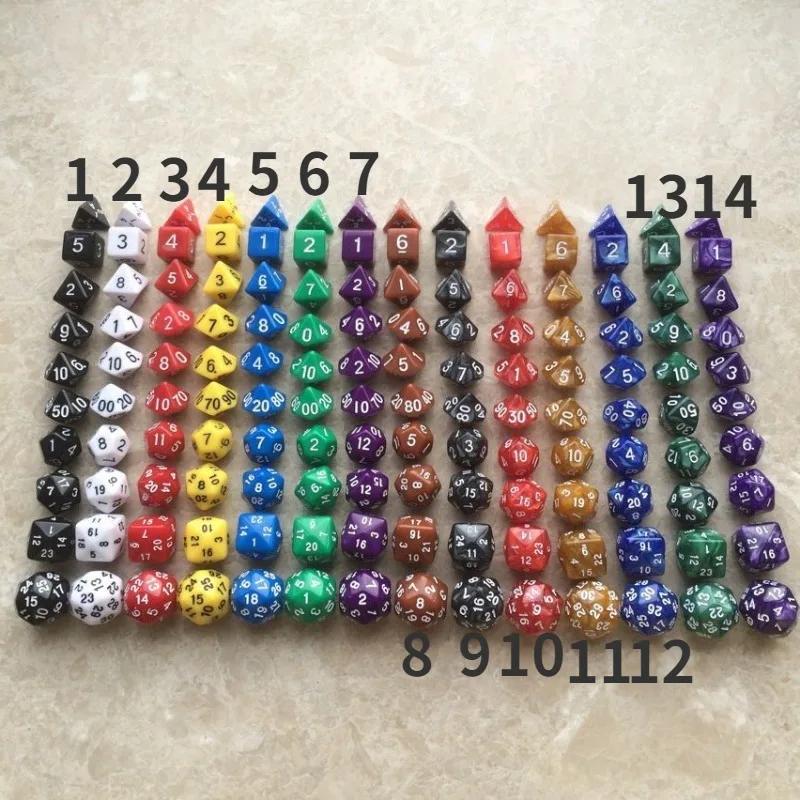 10Pcs/set Multi Sided Dice 4 To 30 Sided Multi Digital Color Dice Board Game Accessories