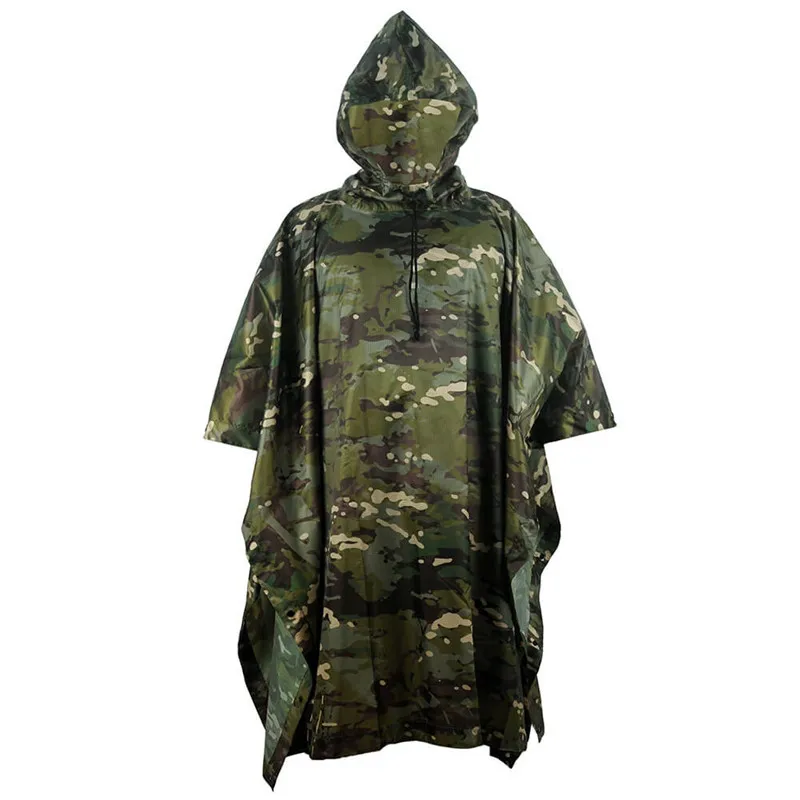 

Impermeable Raincoat Poncho Outdoor Military Tactical Rainwear Camping Hiking Hunting Ghillie Suits Travel Umbrella Rain Gear