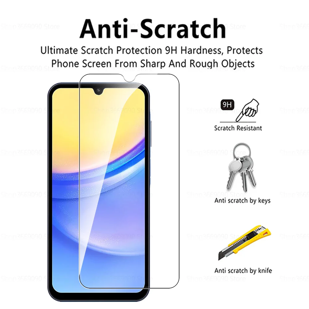 3 Stück Schutz glase tui für Samsung Galaxy A15 Hartglas folie für Samsung A15 A 15 15a 5g 4g Displays chutz folie