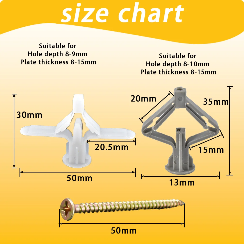 Aircraft Shape Butterfly Type Plastic Gypsum Anchors Expansion Bolts Accessories For Curtain Gypsum Board Hollow Wall Pipe Plug