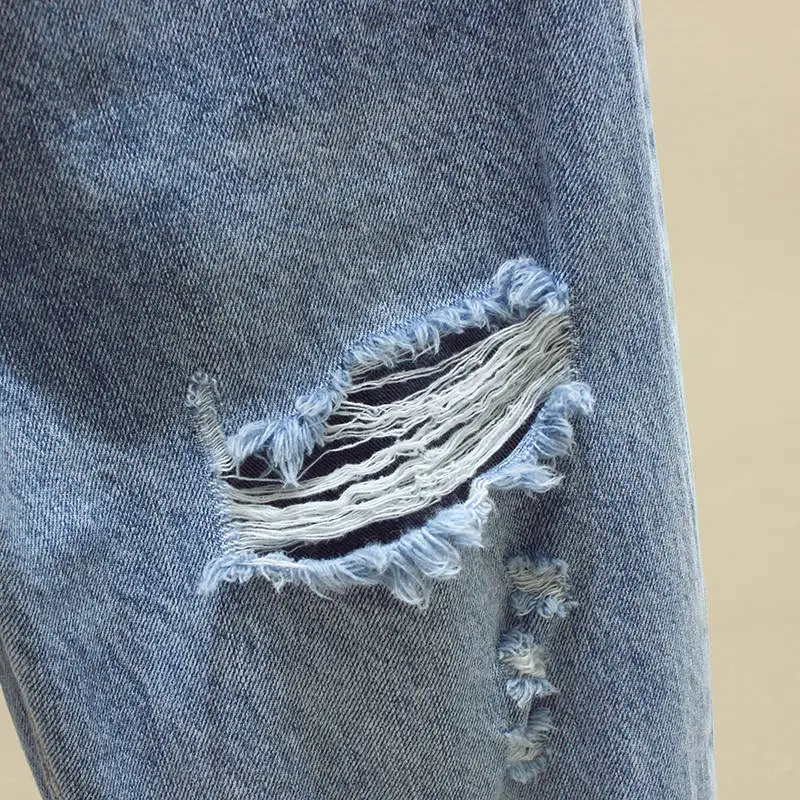 2022 New Autumn Winter Women Fashion Casual Denim Pants Boyfriend Hole Ripped Jeans for Women High Waist Jeans Cheap Wholesale