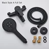 Black Bathroom Bathtub Faucet Hot Cold Water Mixer Tap Wall Mount Faucet With Handheld Shower Bathtub Outlet 5