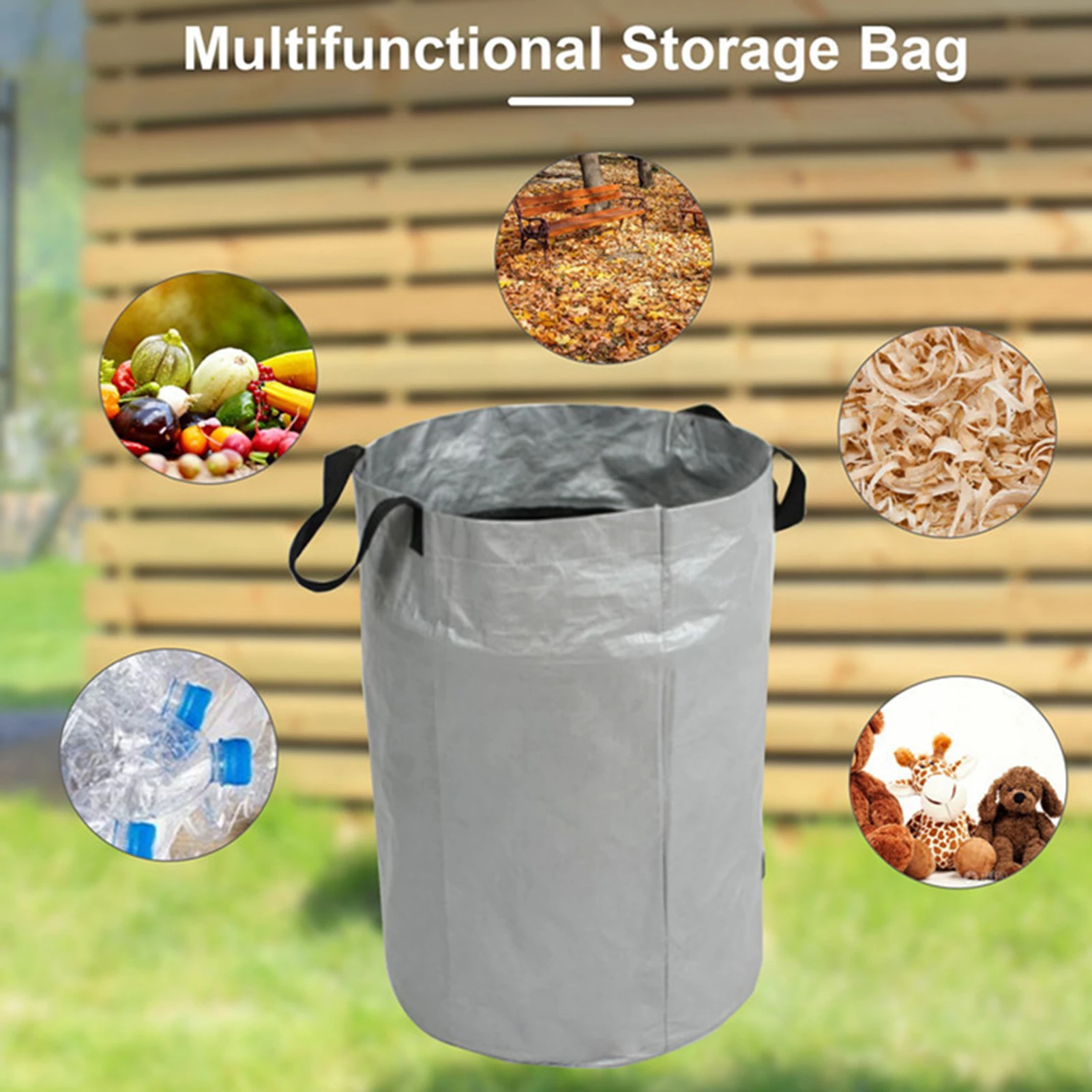 Ecofriendly Heavy Duty Garden Waste Bags Industrial Handles Fabric green Sacks Reusable 1pc