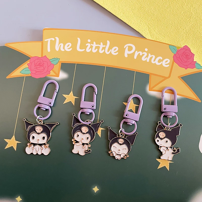 kuromi sanrio backpack bag pendant cute cartoon anime keychain metal keychain pendant personalized decoration accessories