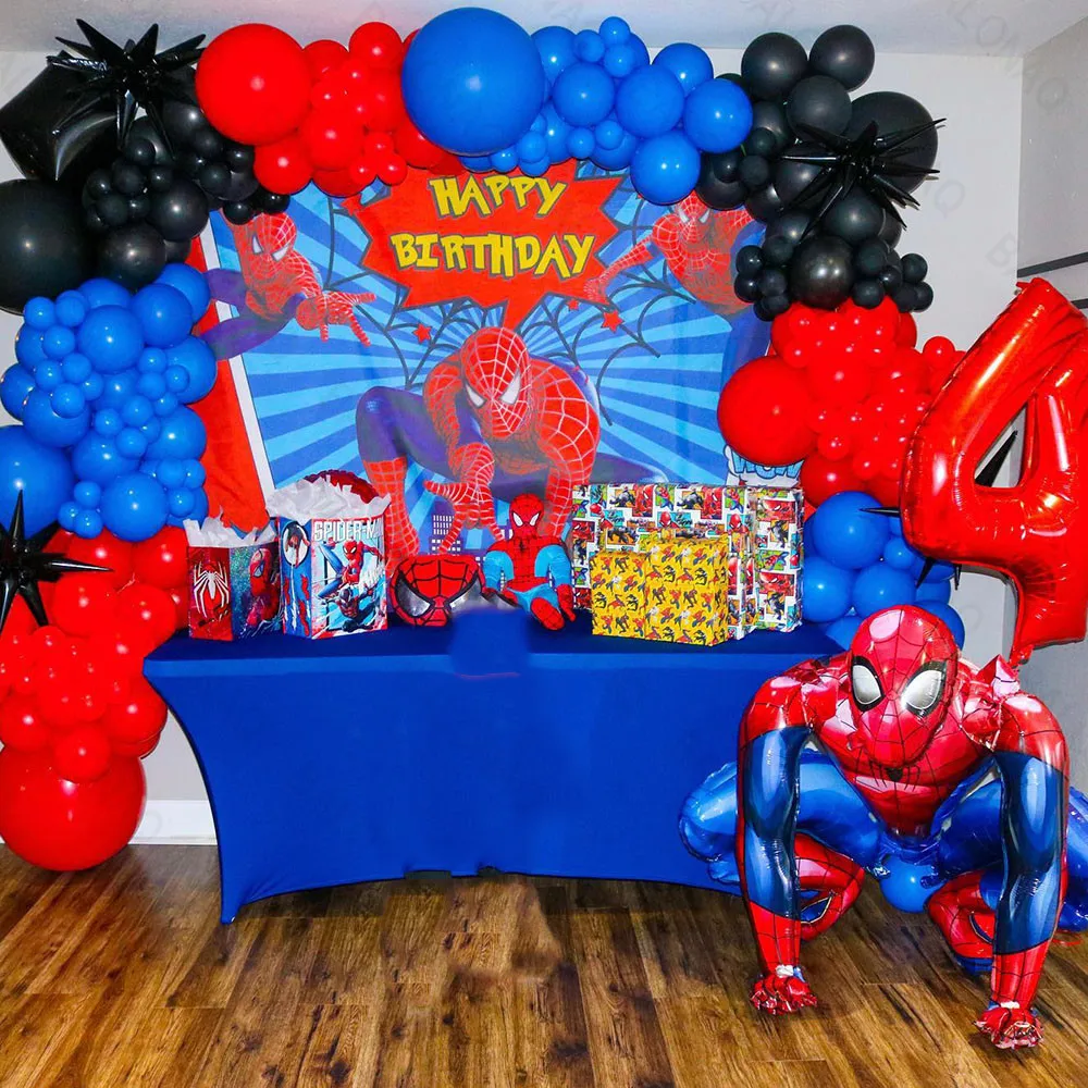 Kit Decorazioni Compleanno Spiderman - 88 Pezzi, Palloncini, Tovaglia, Stoviglie, Torta - Foto 12