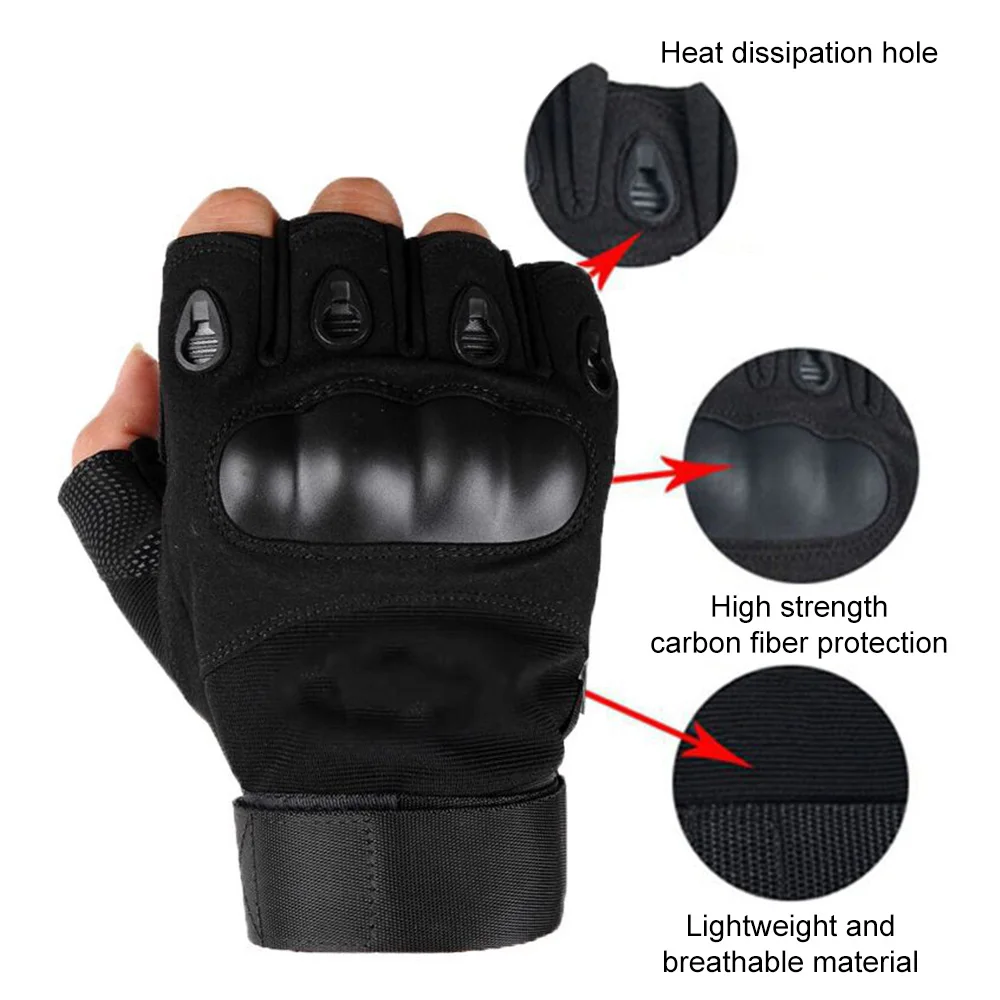 1 Pair Half Finger Men's Gloves Outdoor Tactical Gloves Sports Shooting Hunting Climbing Airsoft Motorcycle Cycling Gloves 4