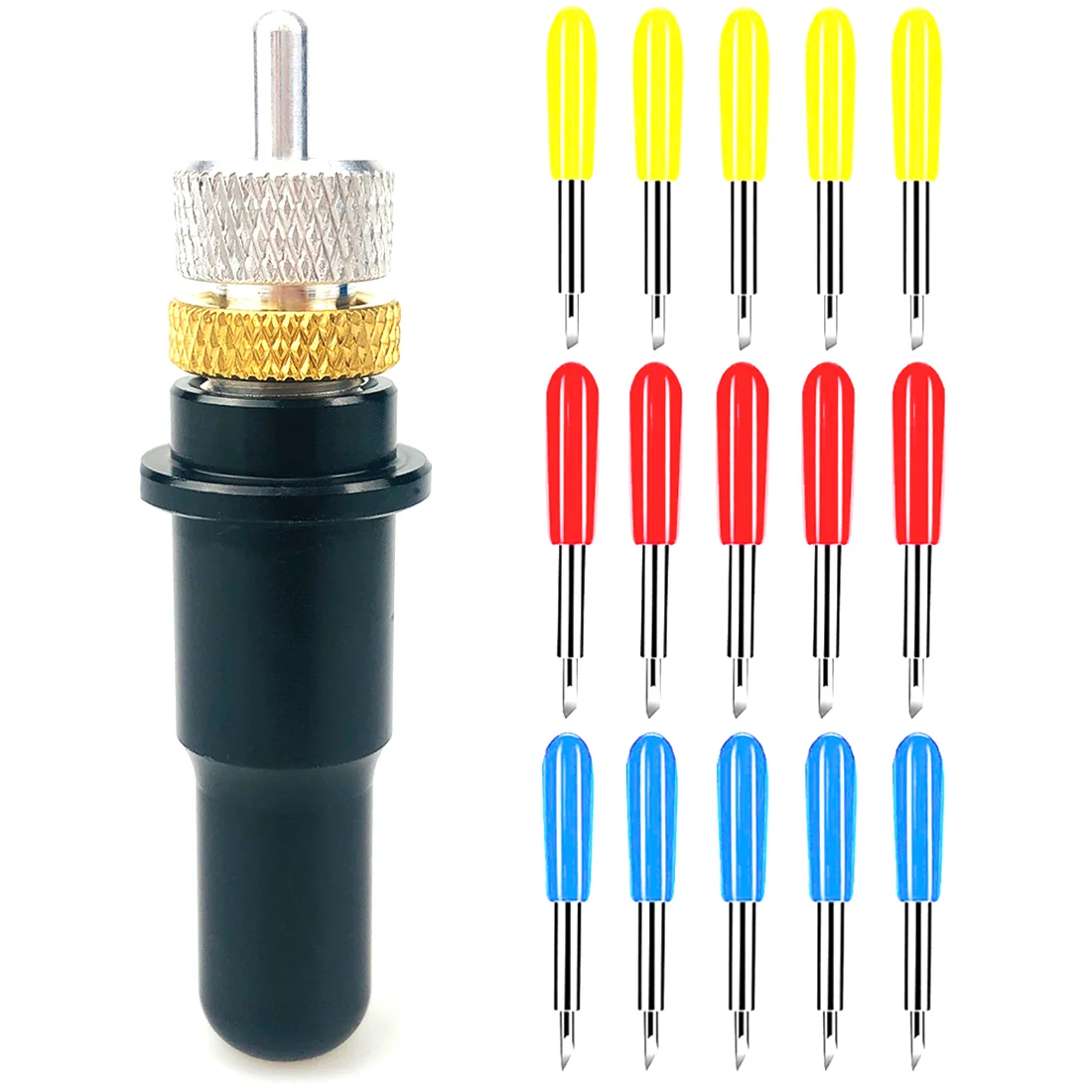

Сменные тонкие точки 15 шт. 30 45 60 градусов плоттер виниловый резак для лезвия Roland + 1 шт. диаметр 12 мм держатель лезвия Черный Гладкий