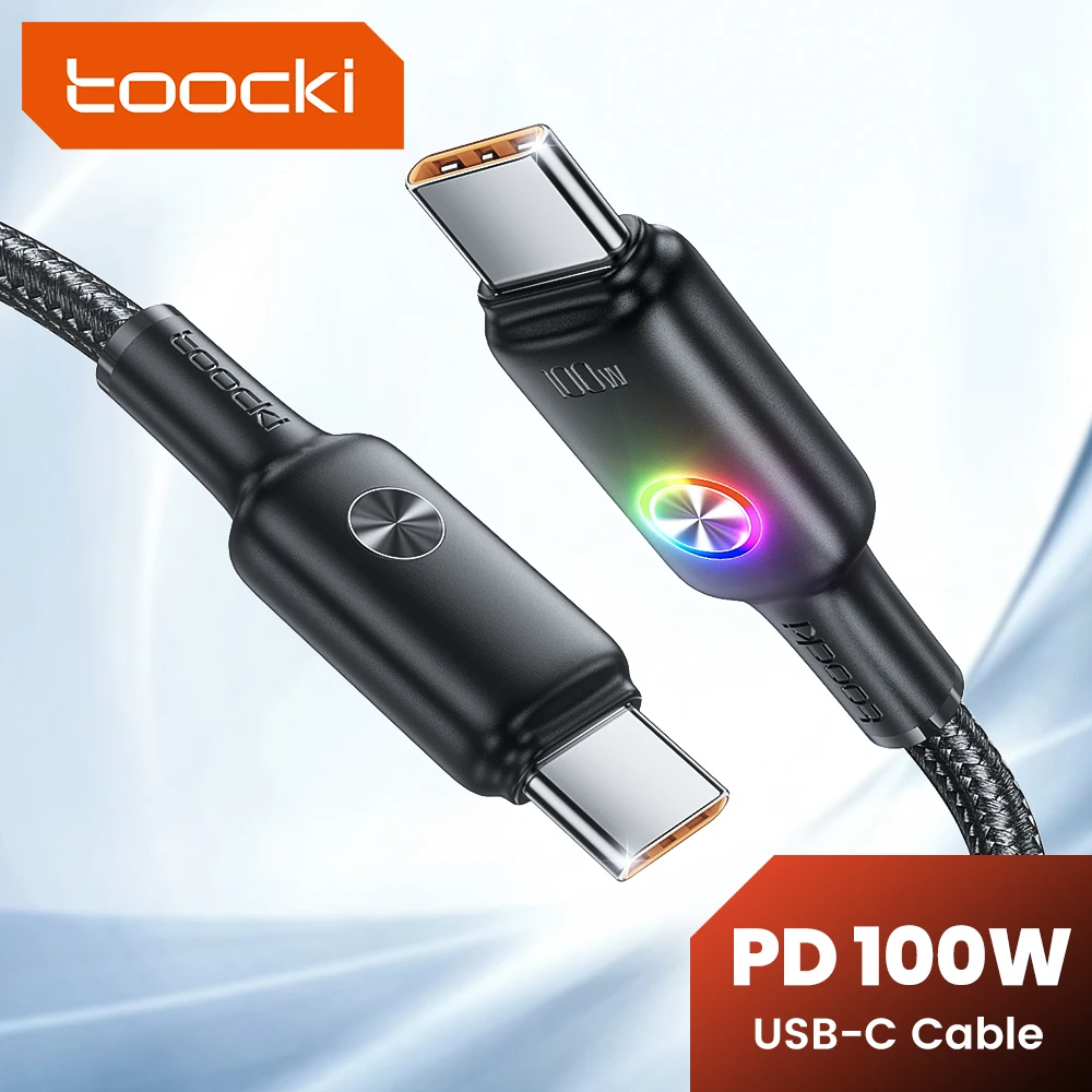  Toocki USB C to USB Type C Cable Quick Charge 4.0 PD 100W Fast Charging USBC Charger Cord for iPhone 15 Samsung S23 S22 Xiaomi 