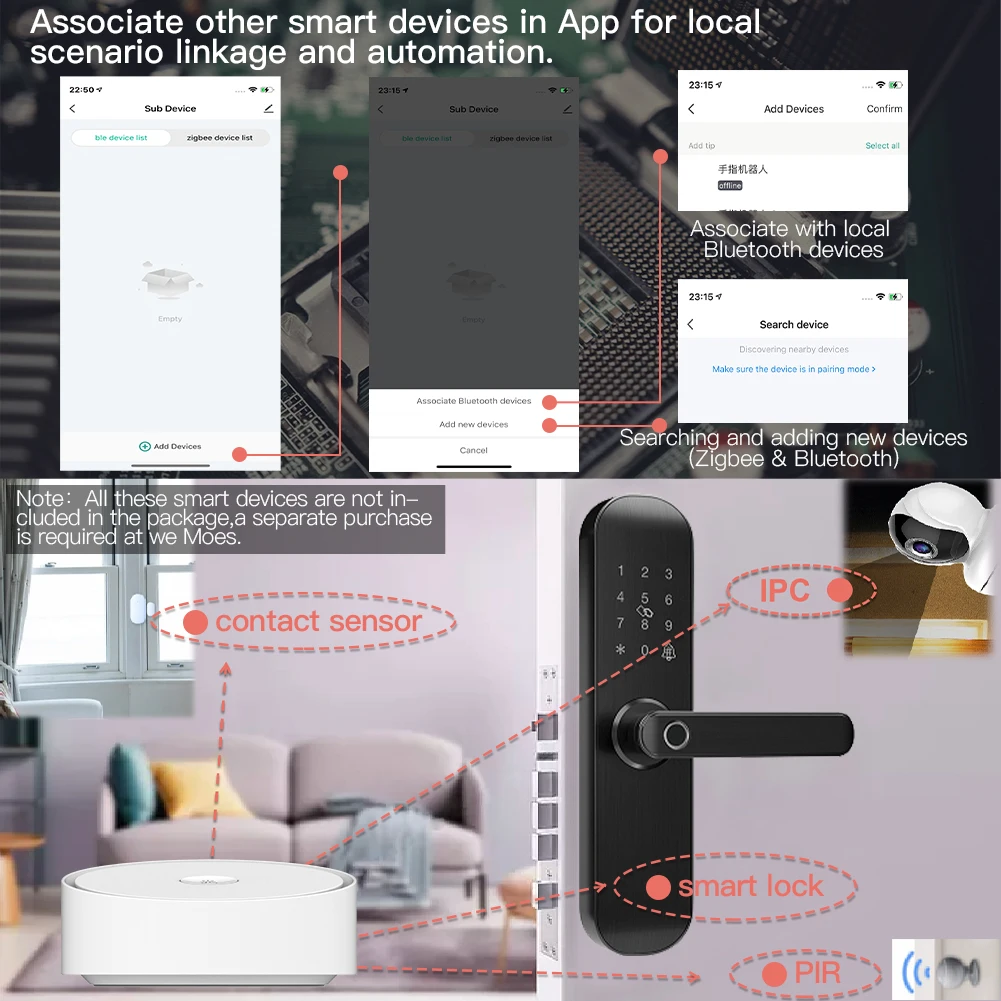 MOES Tuya multi-mode gateway ZigBee WiFi Bluetooth Mesh hub smart with Life APP wireless remote controller via Alexa Google Home