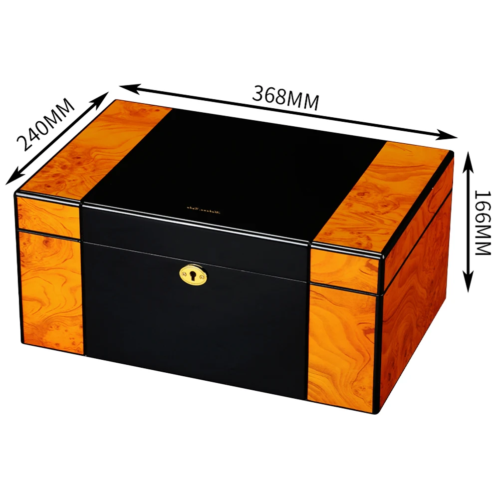 Luxury Cigar Humidor Home Cedar Wood Piano Finish Glossy Cigar Box W/ Key  Hygrometer Humidifier Humidor Box - AliExpress