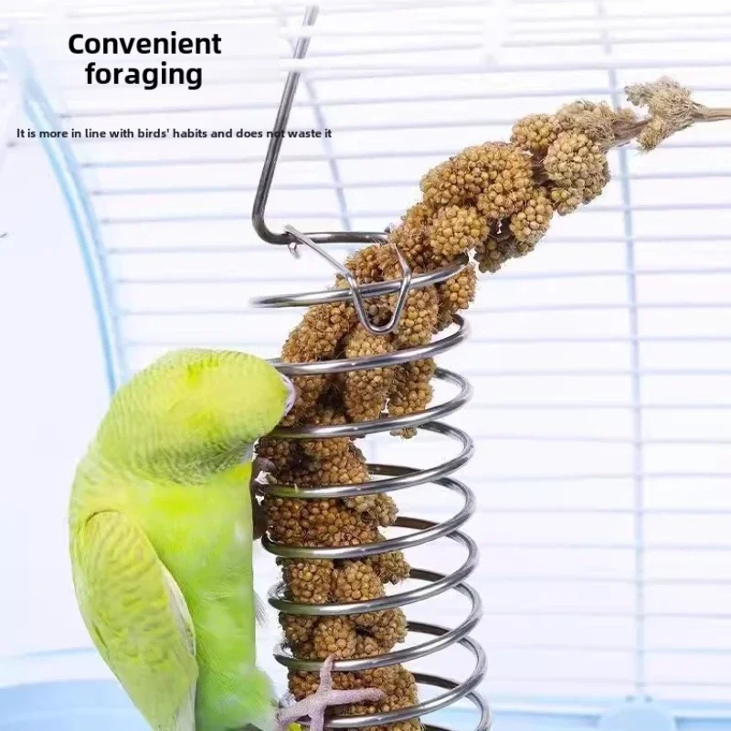 1/2Pcs Multi-Purpose Bird Feeder Stainless Steel Cage Hanging Basket Parrot Feeder Pet Feeding Rack Supplies for Bird Parrots