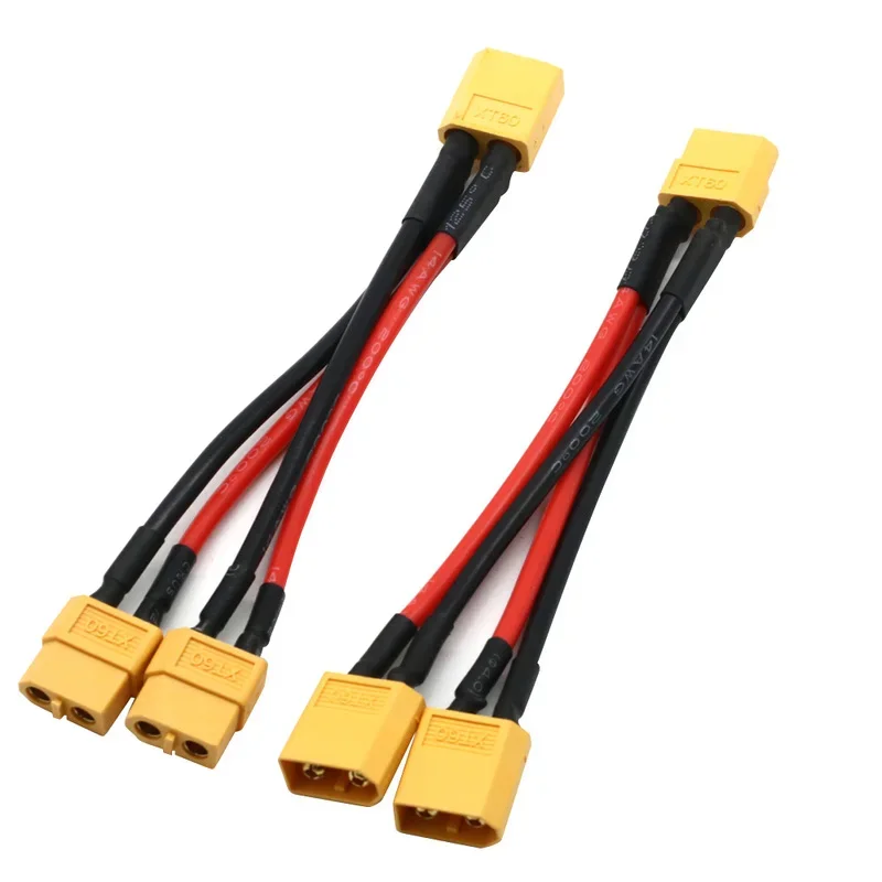 Silicon Wire XT60 Parallel Battery Connector Male/Female Cable Double Extension Y Splitter/RC Battery Motor 3 Way 14AWG