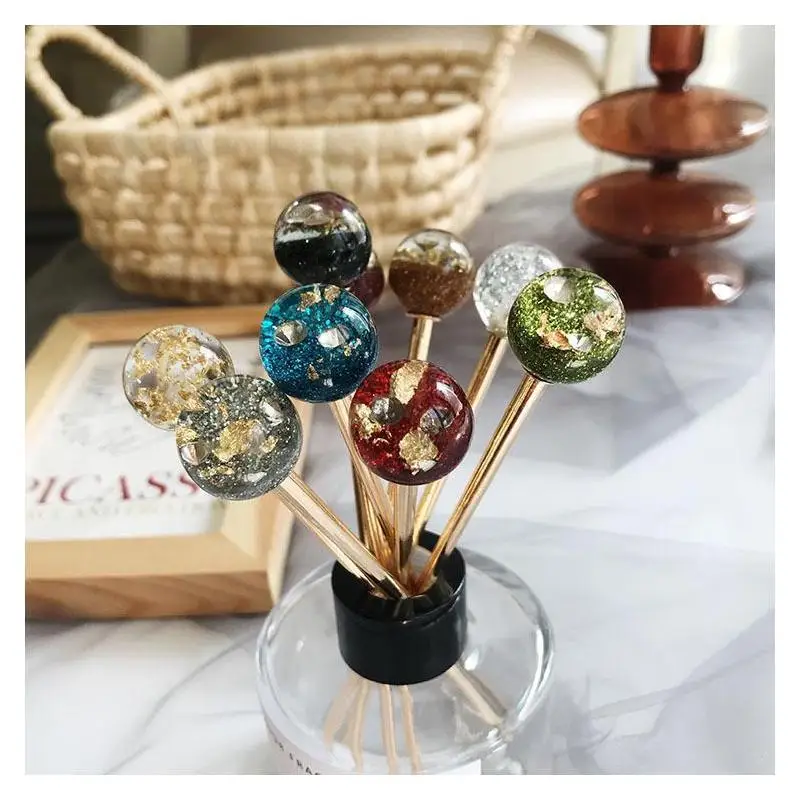 New Sparkling Starry Sky Hairpin Simple Temperament Gold Foil Lollipop Hairpin Elegant Hair Accessories Girls Jewelry Headwear