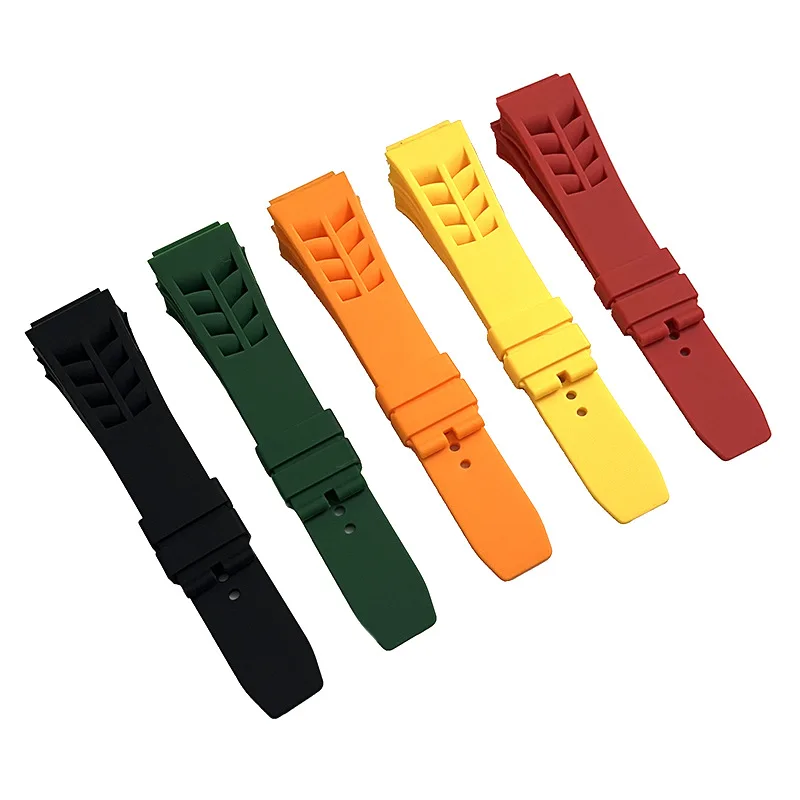 

Original Quality Soft Colorful 25mm*20mm Waterproof Natural Rubber Watchband For Richard Mille Watch Strap Bracelet Raw Ear Type