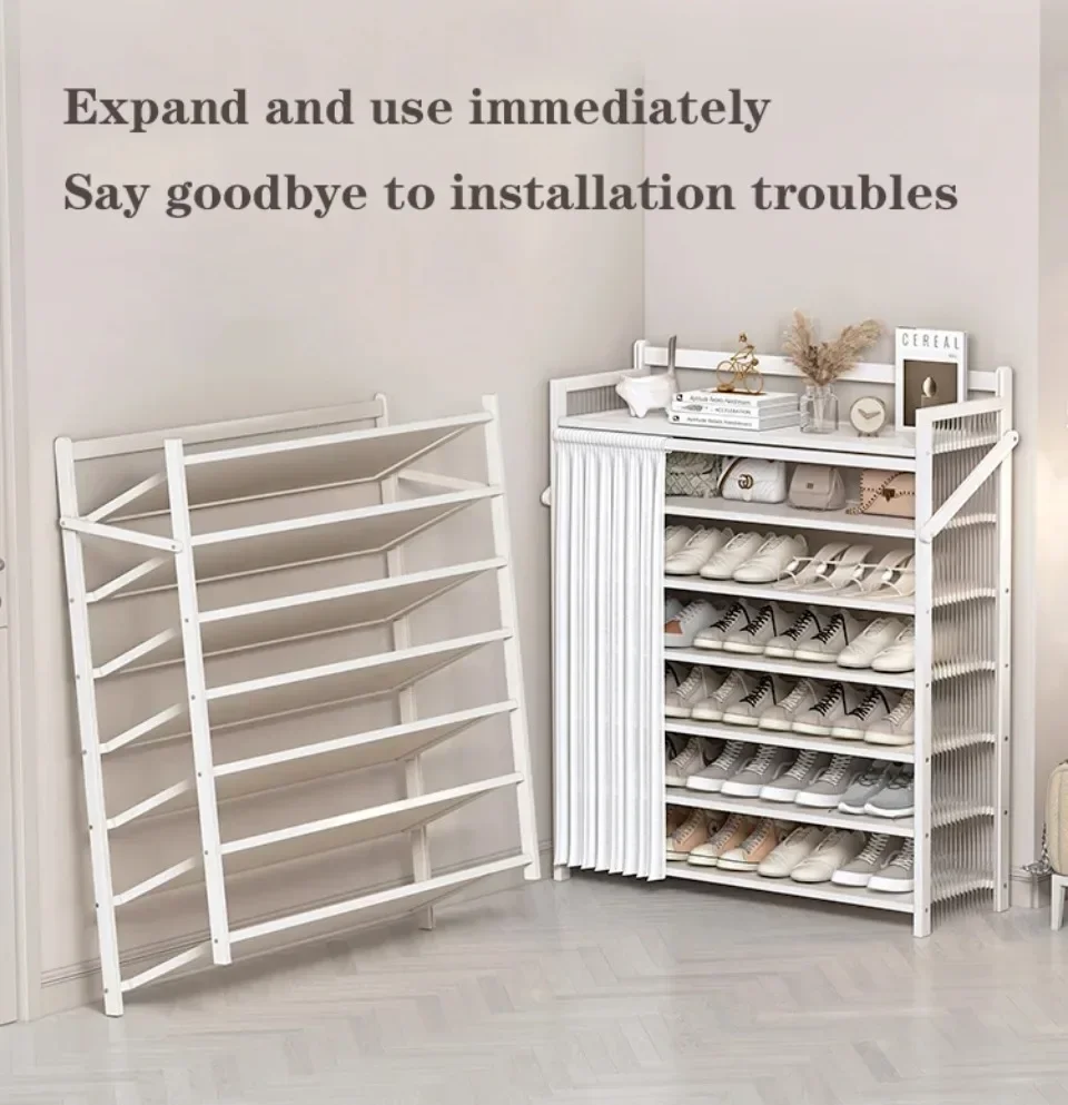 Description Picture 4 of itemFolding Shoe Rack Organizer Cabinet Dust Proof Large Capacity Simplicity Shelf Shoe Racks Dustproof Fabric Shoes Shelf Saving