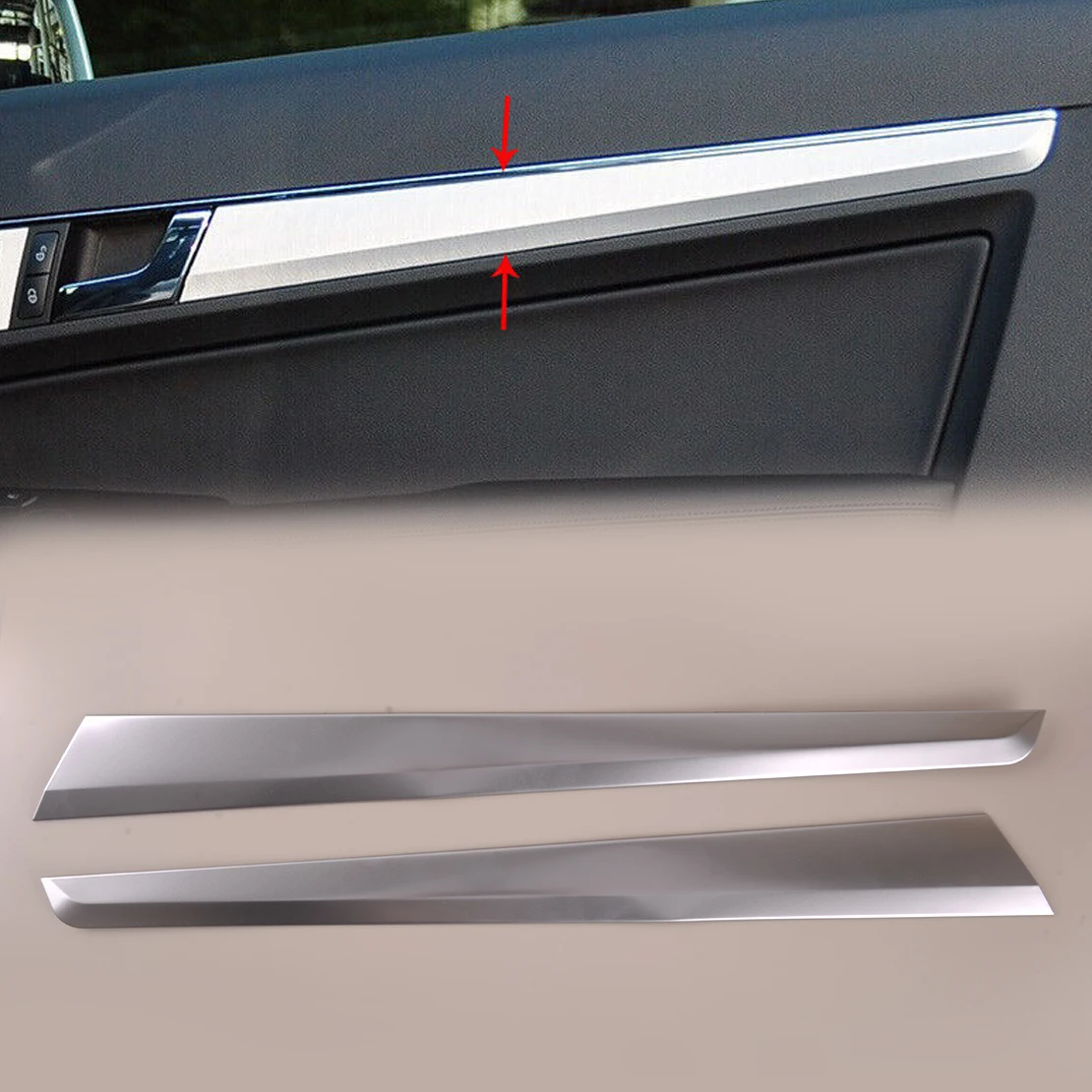 

1 Pair Door Panel Trim Strip Silver Stainless Steel Fit for Mercedes Benz E Class Coupe W207 C207 2010 2011 2012 2013