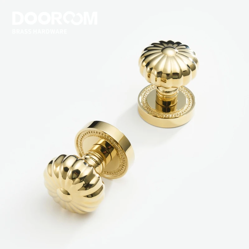 Dooroom Set di serrature per porte in ottone magnetico opzionale PVD lucido oro interno camera da letto bagno doppia porta in legno leva fittizio