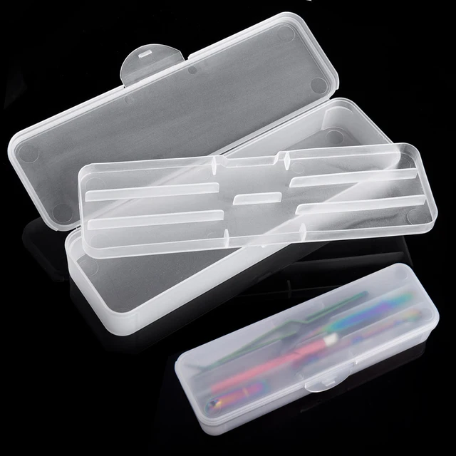 Boîte de rangement vide rectangulaire à Double couche pour outils de Nail Art, pincettes, tondeuses, brosses à ongles, fichiers, conteneur en plastique Portable 22cm, 1 pièce 3