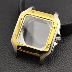 Stainless Steel Square Watch Case - NH35 (5 silvery gold)
