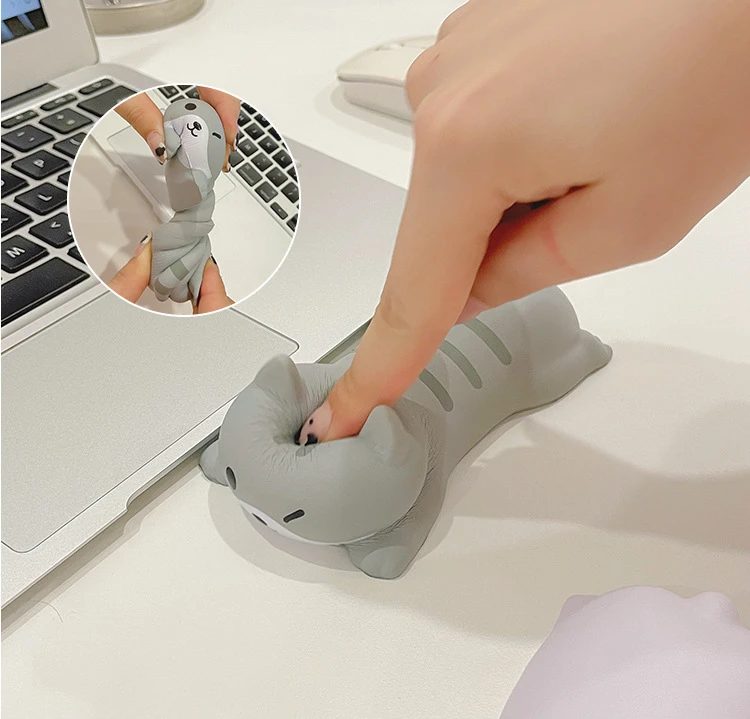 bonito apoio de descanso de pulso para mouse computador portátil braço resto para mesa ergonômico kawaii material de escritório lento subindo brinquedos mole