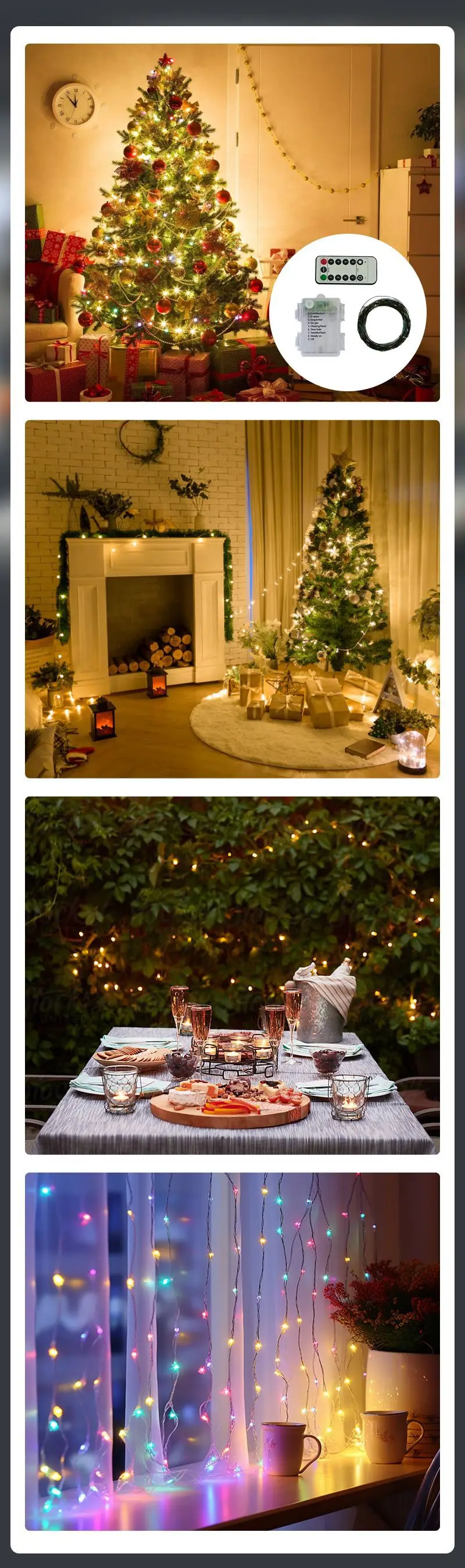 5/10/20m LED Lights String Fairy Light USB 8 Modes Copper Green Wire for Bedroom Garden Party Wedding Christmas Tree Decoration