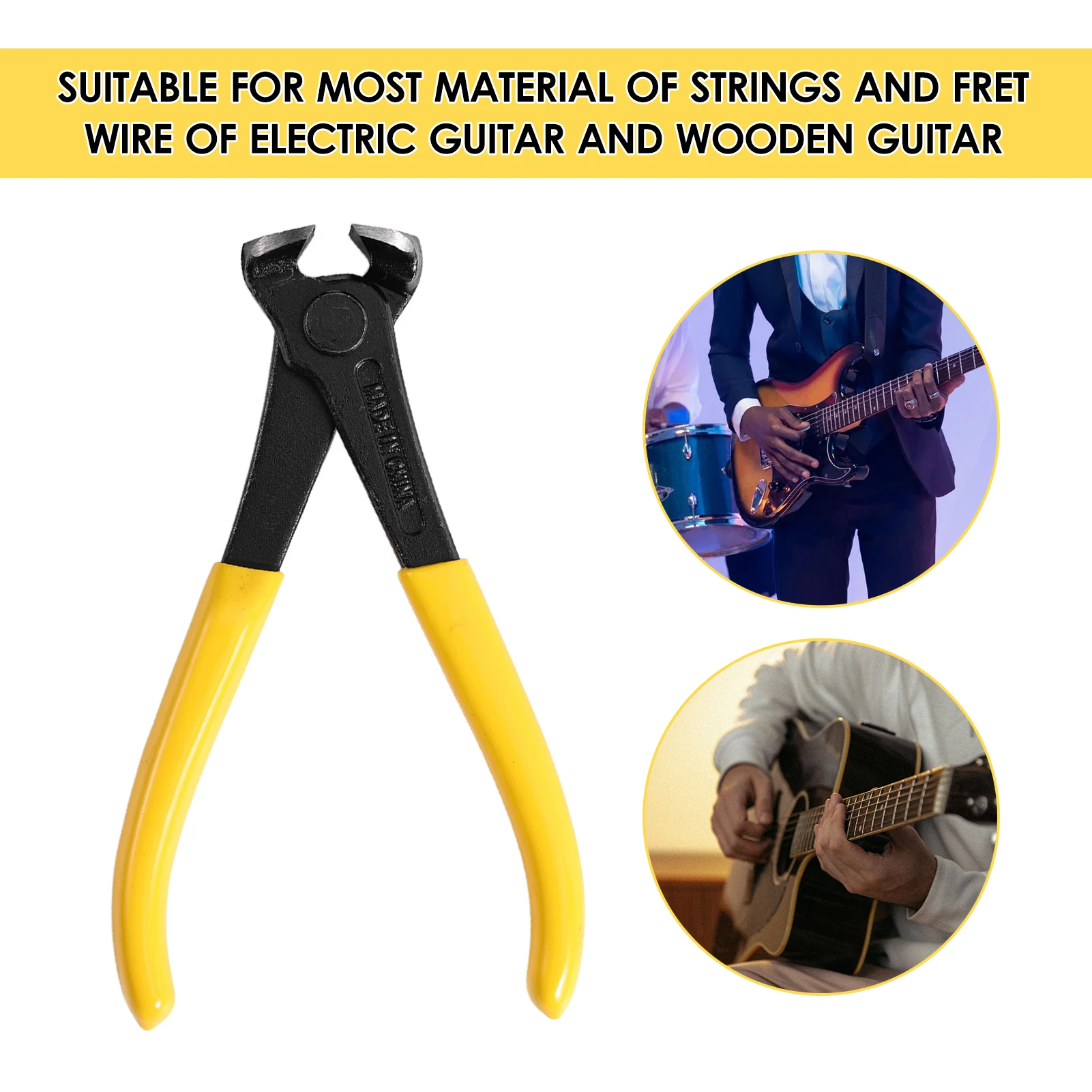  HUATOOL Guitar String Cutter Fret Wire Nipper Puller Removal  Cutting Plier, Hardened Stainless Steel Jaw Flat Head, Luthier Repair and  Make Special Tool DIY Guitar Bass Professional Accessories, 1Pc : Musical