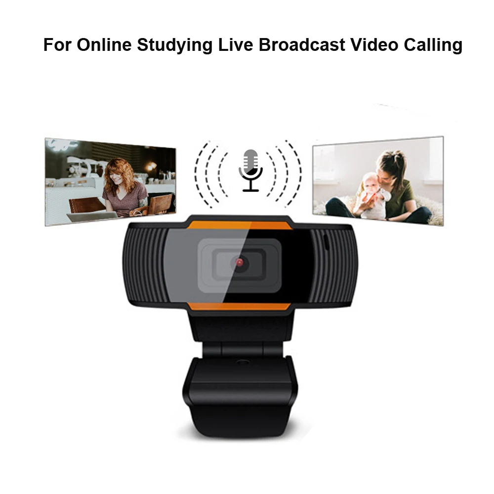 720P Webcam Mic Rotatable Two-Way Audio For PC Computer Desktop USB 2.0 Video Recording