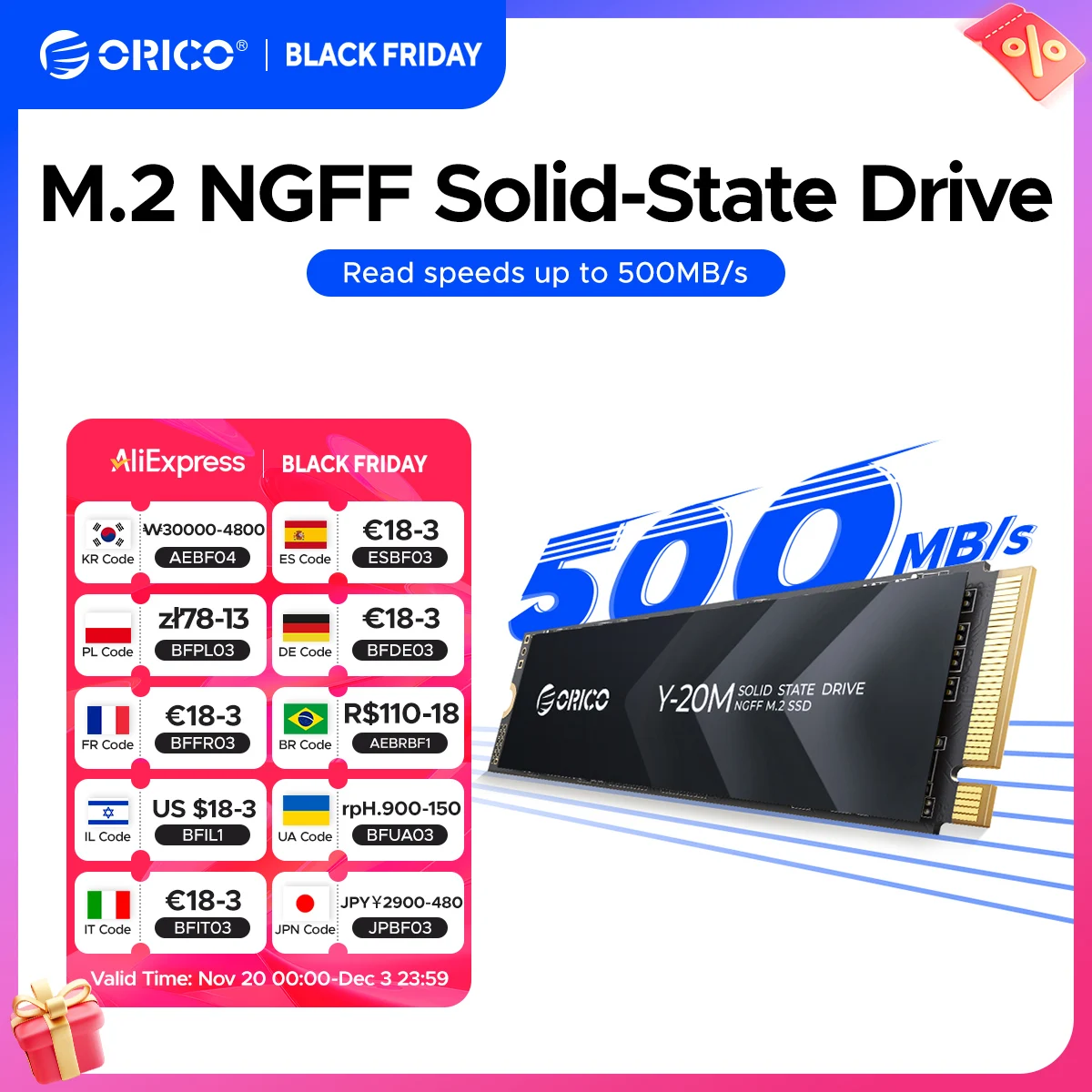 ORICO Y20M Internal Solid State Hard Drive for Desktop and Laptop