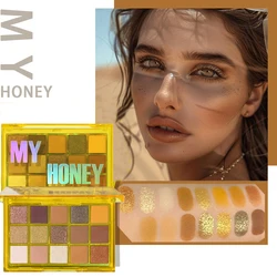Vibrant 15 - Shade Eyeshadow Palette: Shimmer, Matte & Metallic for Bold, Waterproof Looks (01)
