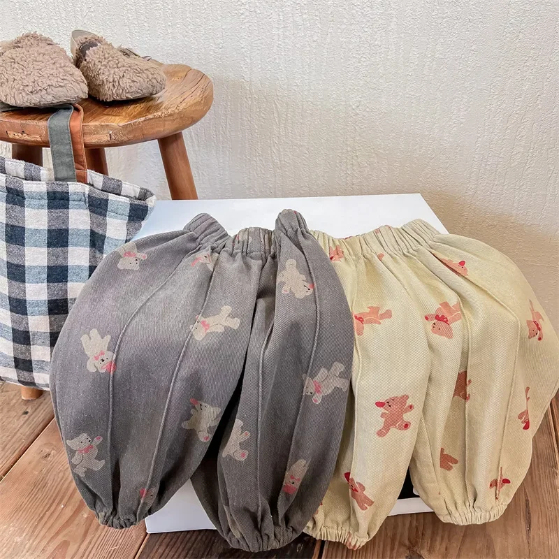 Kids Casual Cotton Loose Fit Harem Pants for Spring