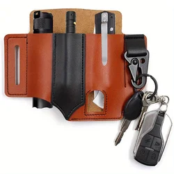 Tactical Leather Multi - Tool Holster for Outdoor and Camping Adventures (Light brown)
