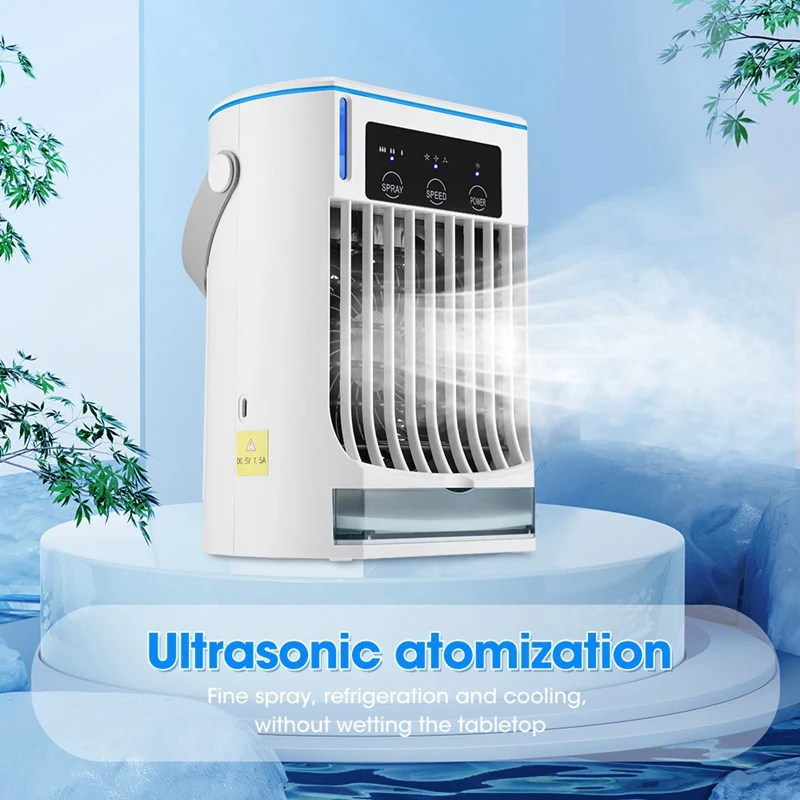 

1 PCS Spray Cooler 500ML Household Atomization Humidifier Three-Speed Desktop Water-Cooled Air-Conditioning Fan USB Plug-In