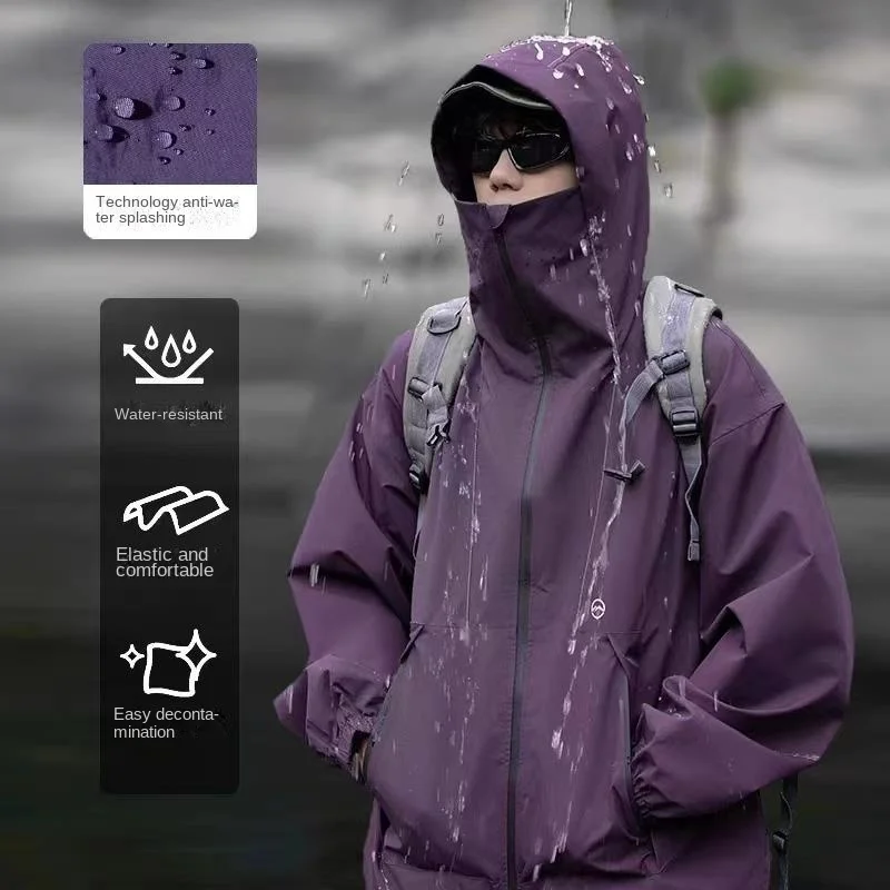 Rainstorm waterproof assault jacket camping equipment men's three in one American fast drying brand purple jacket jacket