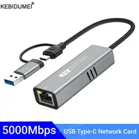 USB C to 5Gbps Ethernet Adapter USB 3.0 to Ethernet 2.5 Gigabit Converter USB3.2 to RJ45 Network Adapter For MacBook Laptop iPad 1