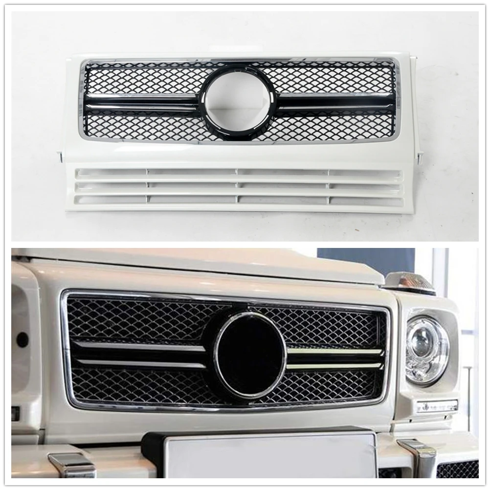 

Front Grill Grille For Mercedes-Benz G Class W463 1999-2018 G550 G500 G350 G63 AMG White/Black Upper Bumper Hood Mesh Grid Kit