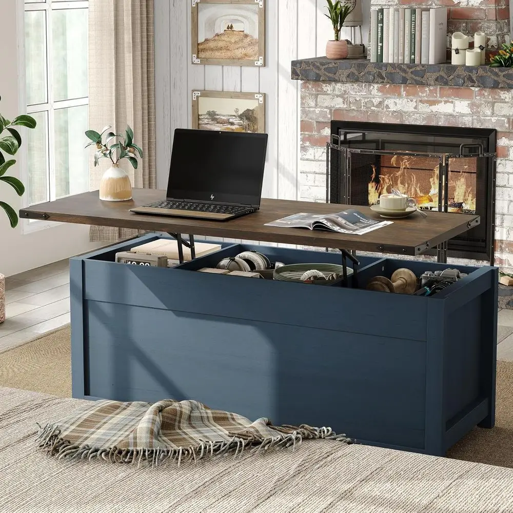 Farmhouse Storage Coffee Table 3