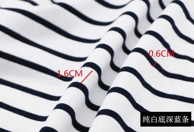 High Elastic 95% Thick Cotton Yarn Dyed Stripe Fabric for Seasonal Sewing and Clothing - 170x50cm