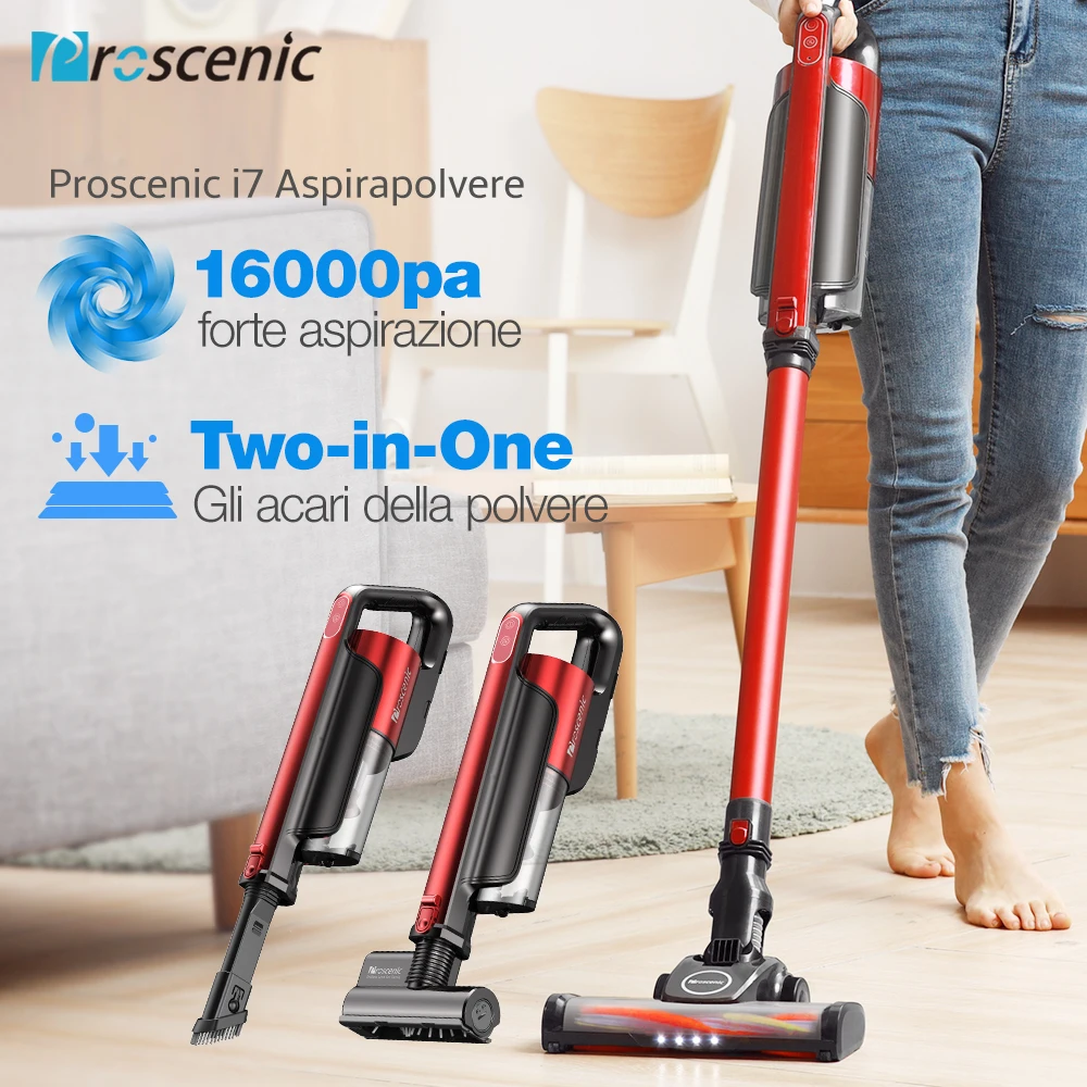 Proscenic I7 Cordless Stick Vacuum Cleaner, 2 In 1 Powerful Vacuum
