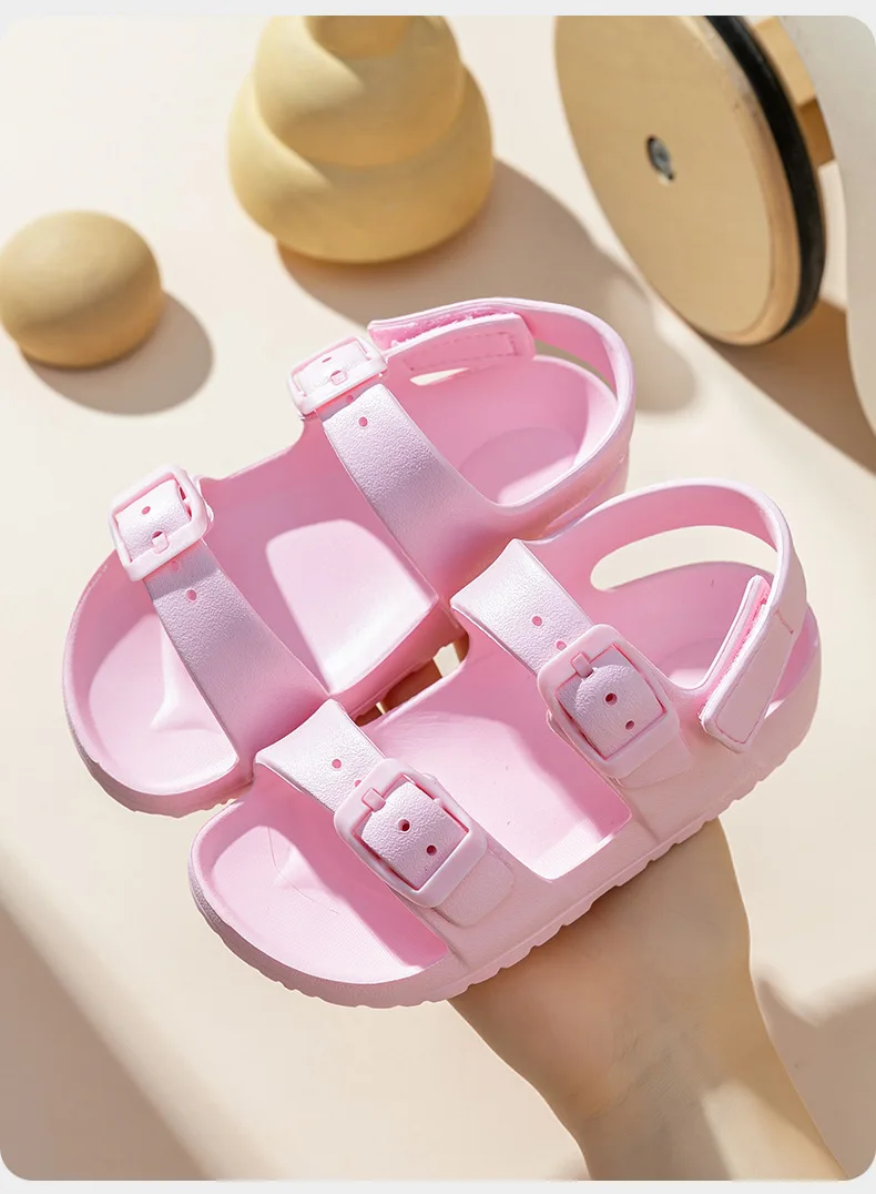 Summer Solid Buckle Children Sandals EVA Soft Waterproof Kids Sandals Hook Loop Soft Bottom Baby Boys Girls Beach Shoes 24 Sa824ef40a9a1419f944d054977fe4dfeq