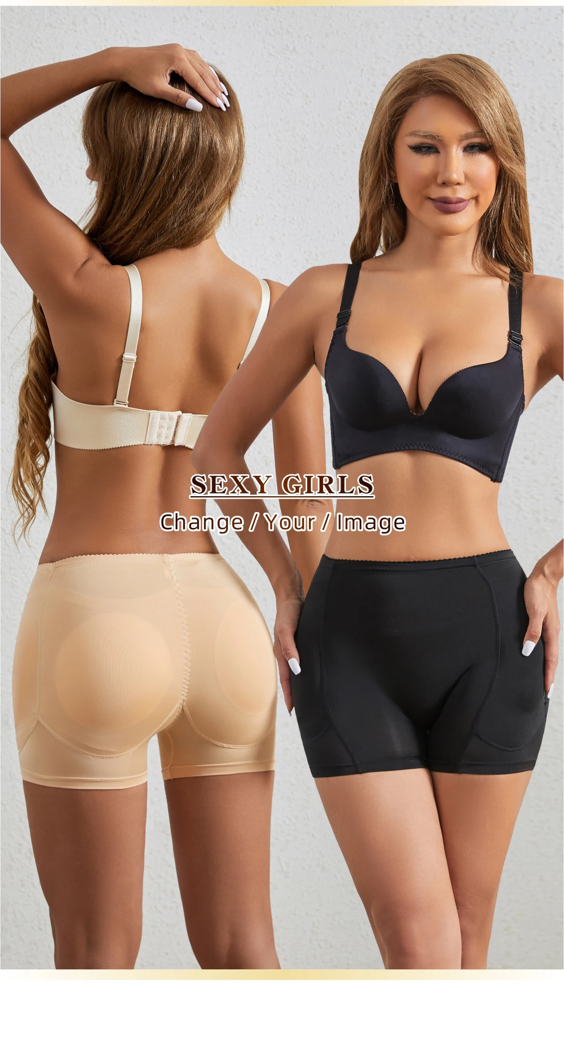 Description Picture 2 of itemWomen's fake buttocks with padding low waistband underwear thin breathable fashionable and hip lifting pants shaping and body