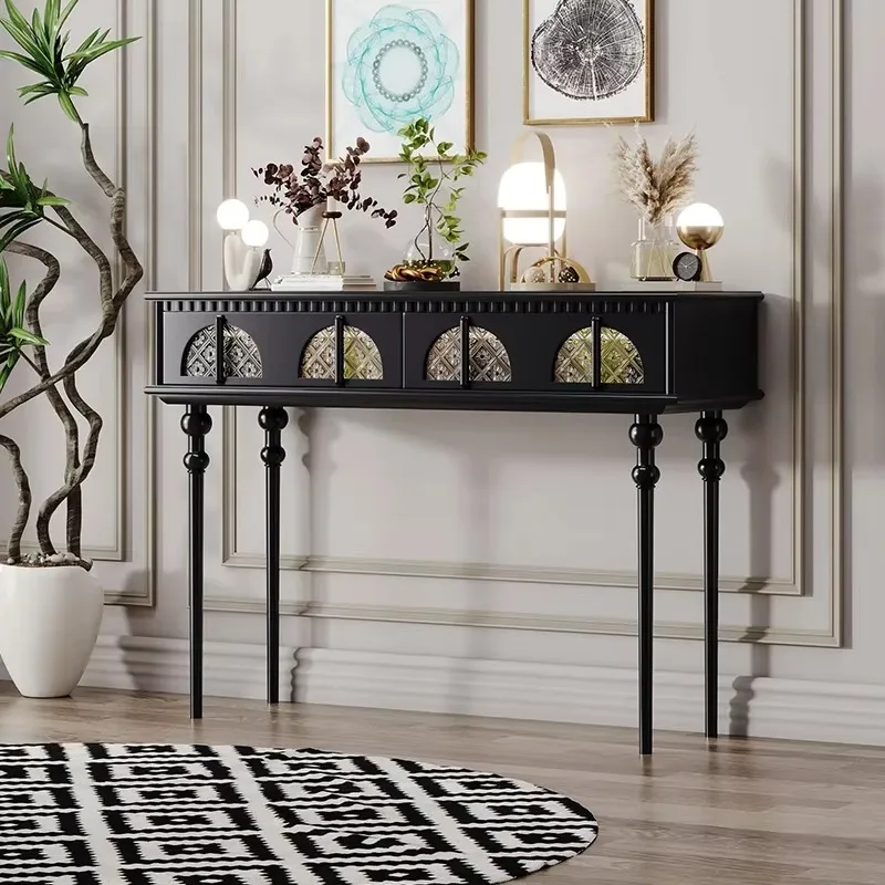 Tavolo ad angolo moderno di lusso Soggiorno Consolle in stile design vintage Ingresso Semplice Console ingresso Mobili per la casa - immagine 4
