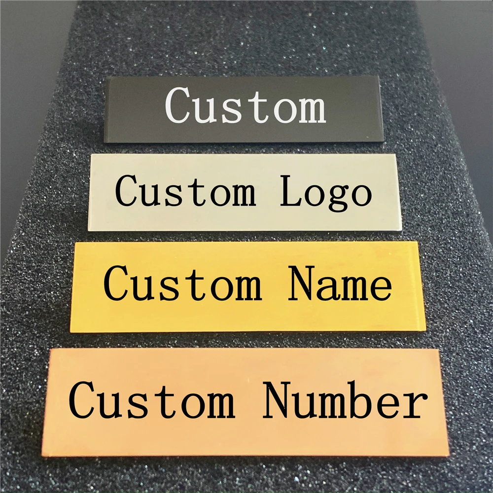 WLP Stainless Steel Custom Name Business ID Plate Logo Tag Brooches Pin Personalized Engraved Text Brooch Badges Accessories