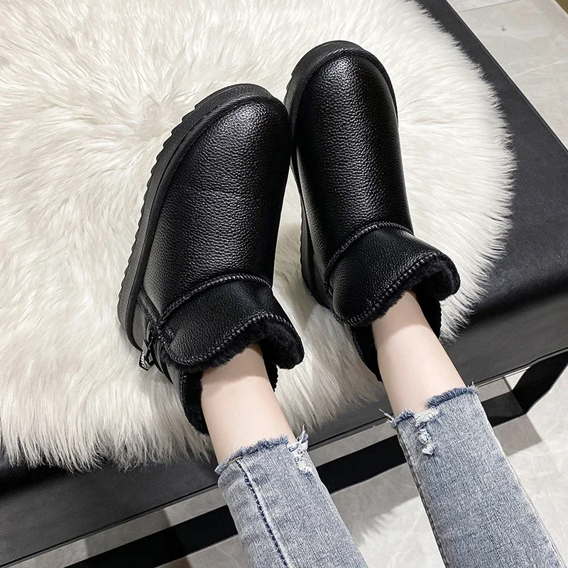 Winter Fashionable Unisex Snow Boots for Men, Outdoor Casual Boots, Warm Plus Velvet, Waterproof and Non-slip Women's Boots