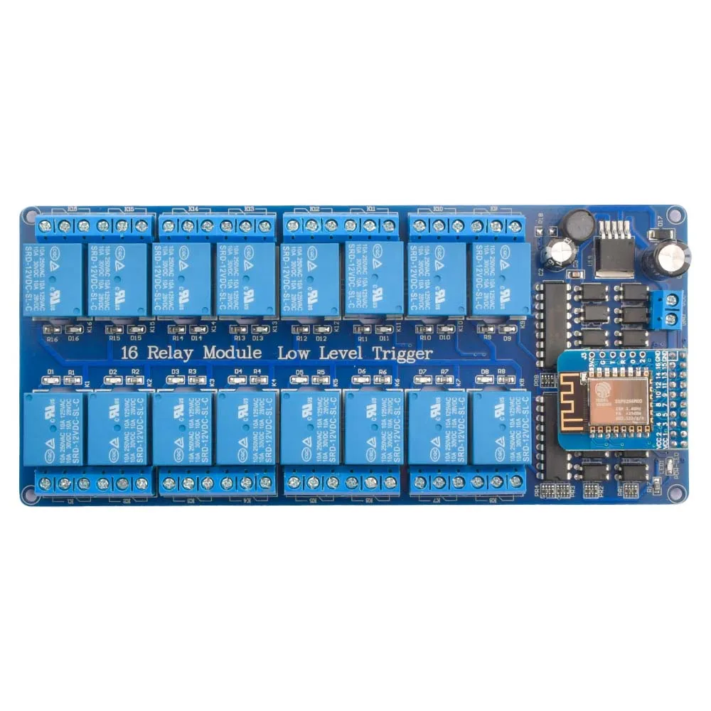 DC5V 12V 16 kanałowy moduł przekaźnika Wifi na pokładzie ESP8266 moduł WIFI mikrokontrolery interfejs przekaźnik mocy dla Arduino 4 DC5V 12V 16 kanałowy moduł przekaźnika Wifi na pokładzie ESP8266 moduł WIFI mikrokontrolery interfejs przekaźnik mocy dla Arduino - Image 4