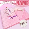 Personalized Baby Blanket Newborn Stroller Sleeping Dolls Custom Blanket With Name Soft Plush Soother Appease Towel Cover Gift 1