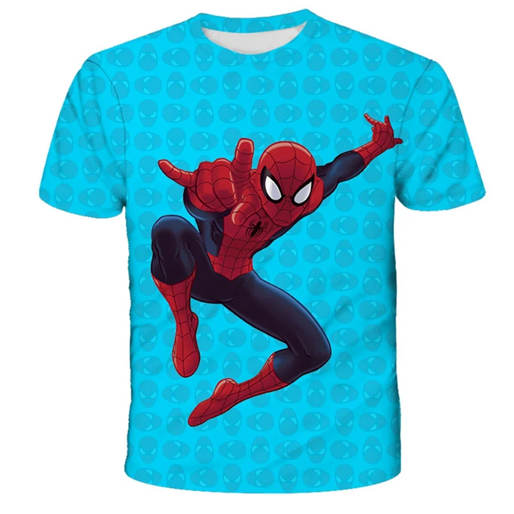 Superhero-Spiderman-Print-T-shirt-Boys-Top-Tee-Casual-Sports-T-shirts-3 ...